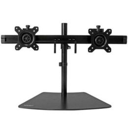 StarTech.com Dual Monitor Stand - Horizontal - For up to 24" VESA Monitors - Black - Adjustable Computer Monitor Stand - Steel &amp; Aluminum