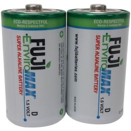 FUJI ENVIROMAX 4100BP2 EnviroMax D Super Alkaline Batteries, 2 pk