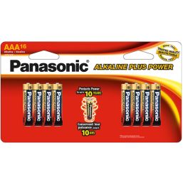 Panasonic Alkaline Size "AAA" Plus Power (16-Pack)