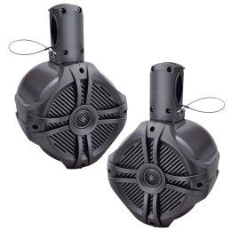 Power Acoustik Marine 6.5" Wake Tower Speaker Titanium (Pair)