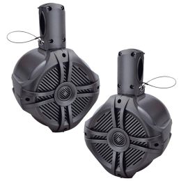 Power Acoustik Marine 8" Wake Tower Speaker Titanium (Pair)