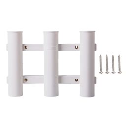 Goture Boat Fishing Rod Holder; 3 Rod Tube Plastic Holder Fishing Tackle Tool (Color: White)